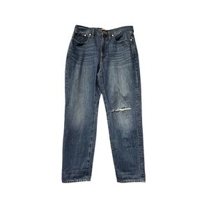 Madewell The Slouchy Boyjean Rip Knee Jeans in Roswell Wash Size 28